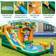 Costway Monkey Themed Inflatable Water Slide with Jumping Area & Pool with 680W Blower