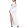 MISSYEMPIRE Asymmetric Fold Over Shoulder Drape Detail Bodycon Maxi Dress - White