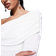MISSYEMPIRE Asymmetric Fold Over Shoulder Drape Detail Bodycon Maxi Dress - White