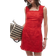 Topshop Square Neck Embroidery Mini Dress - Red