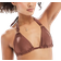 New Look Mix and Match Ring Detail Halterneck Bikini Top - Dark Brown
