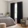 Dunelm Luna Brushed Blackout Eyelet Curtains - Jet Black 168x182cm