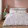 Dunelm Nola Floral and Pillowcase Set - Blush Duvet Cover Pink (220x230cm)