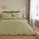 Dunelm Larken Seersucker and Pillowcase Set - Soft Olive Duvet Cover Green (260x220cm)
