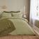 Dunelm Larken Seersucker and Pillowcase Set - Soft Olive Duvet Cover Green (260x220cm)