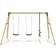 Rebo Wooden Triple Garden Swing Sets Neptune Green