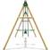 Rebo Wooden Triple Garden Swing Sets Neptune Green