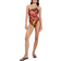 River Island One Shoulder Floral Swimsuit - Brown