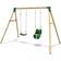 Rebo Wooden Garden Double Swing Sets Luna Green