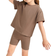 Shein Toddler Girls Cotton Drop Shoulder Top Cycling Shorts Set