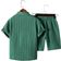 Shein Boys Solid Button Front Shirt & Shorts Without Tee
