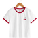 Shein Girls Cherry Print Contrast Binding T-Shirt