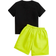 Shein Young Boy Coconut Tree Letter Graphic Tee Shorts