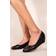 Where's That From Kieran Platform Low Wedge Mid Heel Court Shoes - Black