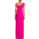 Teri Jon Stretch Crepe Side Drape Gown - Hot Pink