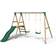 Rebo Gemini Wooden Swing Set with Platform and Slide Green
