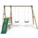 Rebo Gemini Wooden Swing Set with Platform and Slide Green