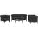 vidaXL Soffgrupp 3 Delar Svart Tyg Soffa 201.5cm 3st