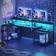 Bestier 181CM Gaming Desk with Power Outlets, 800x500x909mm