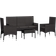 vidaXL 319502 Black Loungesæt, 1 borde inkl. 2 stole & 1 sofaer