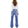 Bershka Mellanblå Jeans Med Vida Ben Och Slitna - Knän