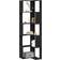 vidaXL Corner Bookcase 5 Shelves Black Oak 50 x 50 x 179 cm Book Shelf 178cm