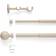 Dunelm Ashton Double Layer Extendable Metal Curtain Pole - Natural 120cm