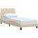 vidaXL Utan Madrass Cremefärgad 90x200 cm Tyg Sängram 95x218cm