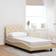 vidaXL Uden Madras 90x200 cm Stof Cremefarvet Sengeramme 95x218cm