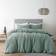Dunelm Amberley Waffle Cotton and Pillowcase Set Duvet Cover Green (230x220cm)