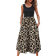 Shein Lune Leopard Print Patchwork Womens Dress