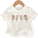 Shein Young Girls Casual Floral Pattern Short Sleeve TShirt Suitable For Summer