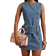 River Island Low Rise Belted Mini Dress - Blue Denim