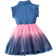 Shein Young Girl Ombre Ruffle Trim Mesh Hem Shirt Dress