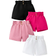 Shein Young Girls' Simple Style Casual Elastic Waistband Shirred Shorts Four-Piece Set For Summer