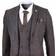 Oliver Tweed Men's Wool 3 Piece Suit Double Breasted Tweed Peaky Blinders 1920 - Brown