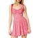 Hollister Drop Waist Knit Mini Dress - Cherry Red Check