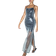 River Island Strappy Sequin Midi Slip Dress - Silver