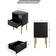 HEYZOEY Boho Black Bedside Table 30x40cm