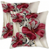 Shein 2pcs Red Floral Velvet Throw Pillow Cover, 17.7x17.7inch, Decorative Cushion Case For Living Room, Bedroom, Sofa, Bed, Gift For Spring Party, Does Not Include Pillow Insert Örngott Röd, Beige (50x30cm)