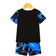 Shein pcs Young Boy Blue Lightning Print Short Sleeve TShirt And Shorts Set Comfy And Stretchable Outfit For Children