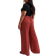 New Look Curves Crinkled Wide Leg Trousers - Dark Orange