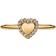 Pandora Engravable Heart Halo Ring - Gold/Transparent