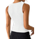 Shain Chiquease Women's Casual Fitted Ribbed Hem Split Back Tank Top - White