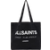 AllSaints Underground Logo Printed Tote Bag - Black/Chalk