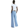 H&M Straight Linen-Blend Trousers - Dusty Blue