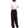 H&M Linen Blend Pants - Dark Brown