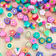 Shein 100pcs Fashionable Mixed Fruit, Flower, Heart Shaped Soft Ceramics Clay Beads For Bracelet, Necklace Making (random Styles)