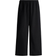 H&M Straight Linen-Blend Trousers - Black