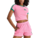 adidas Women's Originals 3 Stripes Slim Baby T-shirt - Bliss Pink/Semi Court Green